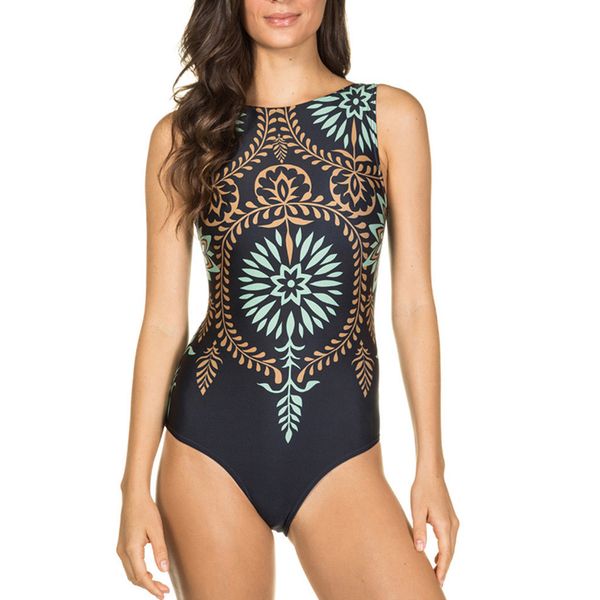 

women one piece monokini print bandage bikini ladies push up swimwear beach party biquinis feminino 2019 swimsuit 18jan20, White