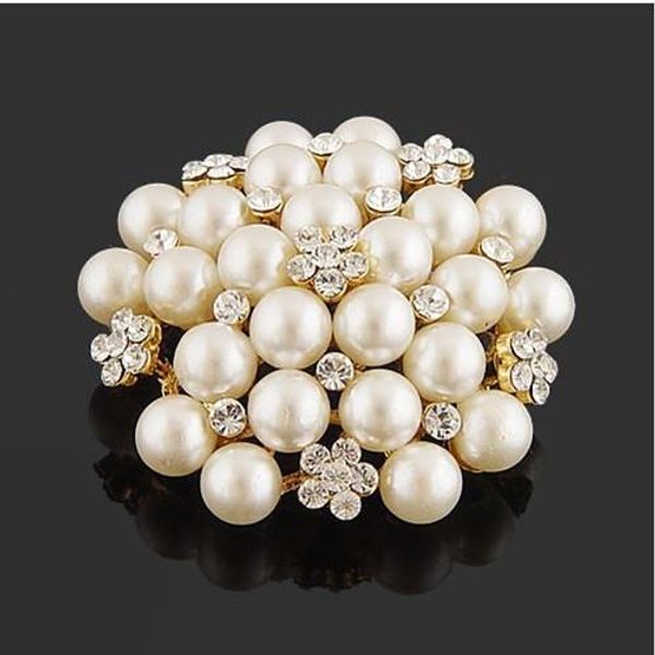 

2020 tone поддельный pearlcrystal цветок pin брошь свадебный костюм брошь b028 vintage имитация pearl цветок свадебный букет pin, Gray