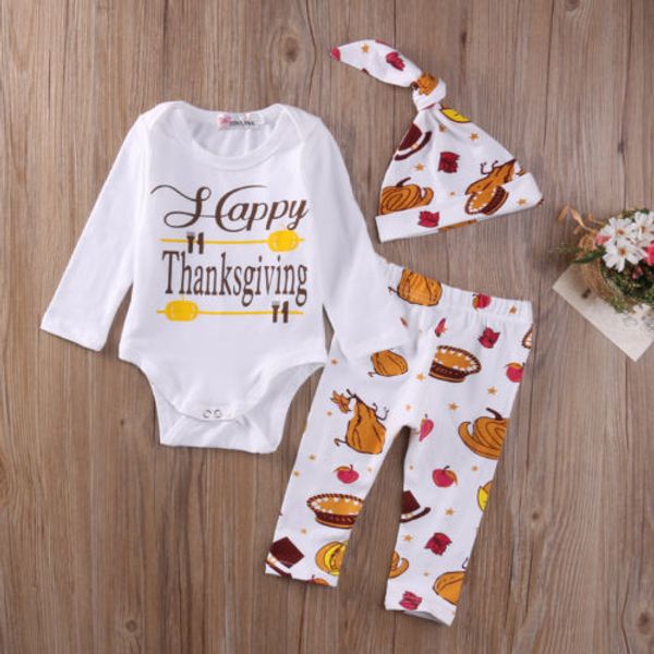 

Emmababy Newborn Baby Girl Boys Outfits Clothes Romper Shirt Tops Long Pants Hat Set Soft Cotton Blend Pullovers Outfits Set