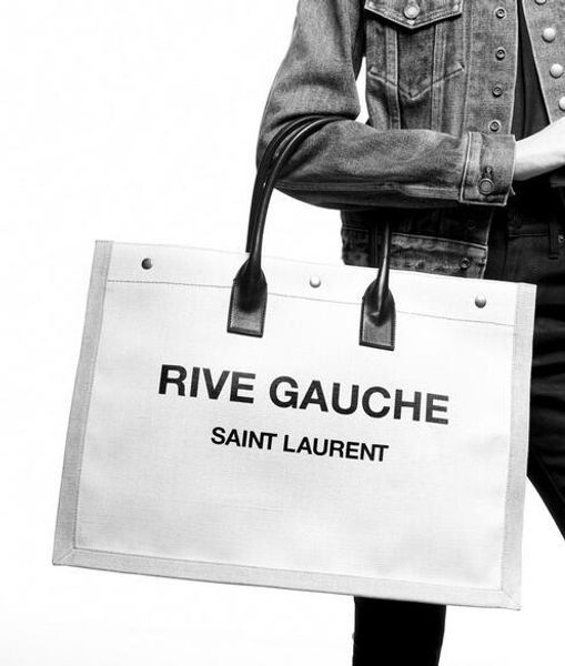 

Vvti k 8 rive gauche tote bag in linen and leather women handbag iconic bag handle houlder bag tote cro body bag clutche