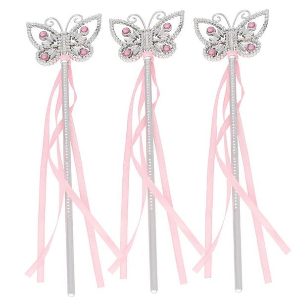 

gem butterfly princess fairy wand party girls kids magic ribbons wands streamers costume fancy dress props pink blue christmas favor