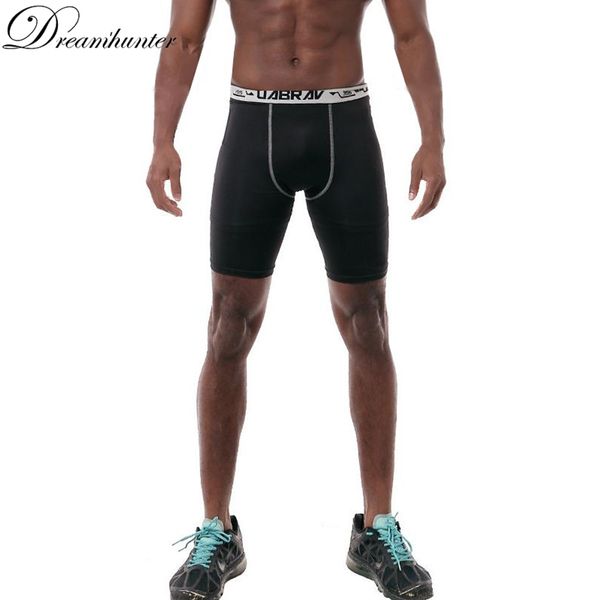 

quick dry compression shorts men sports leggings fitness tights running bodybuilding gym sweatpants training short pants jogger, Black;blue