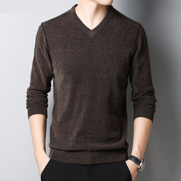 

casual computer knitted v-neck full pullovers solid sweaters, White;black