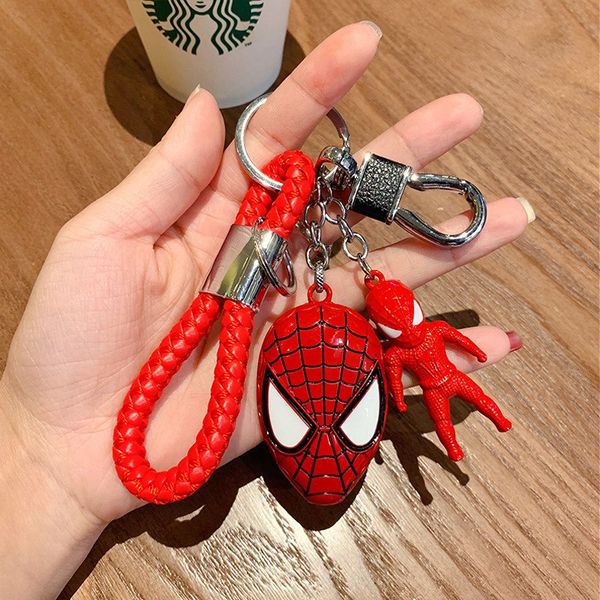 

10pcs/lot fashion cartoon keychain marvel the superhero bags pendant diy rope mask doll key chains rings party gift, Silver