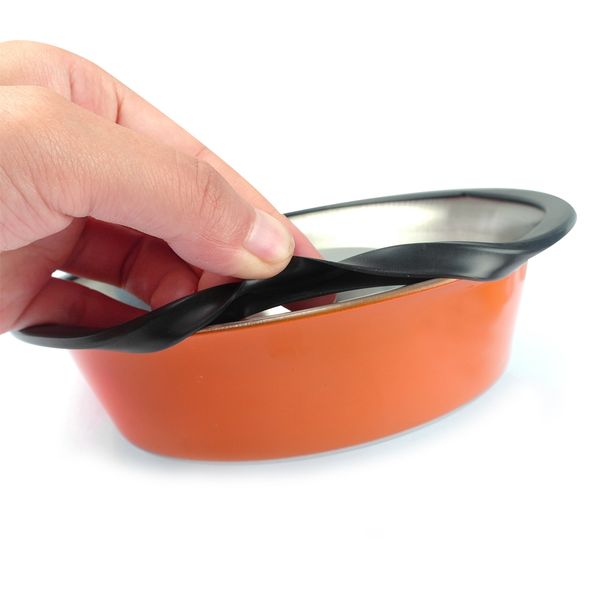 

new pet dog stainless steel bowls puppy cats food drink water dish feeder travel feeding non-slip feeding dishes pets supplies