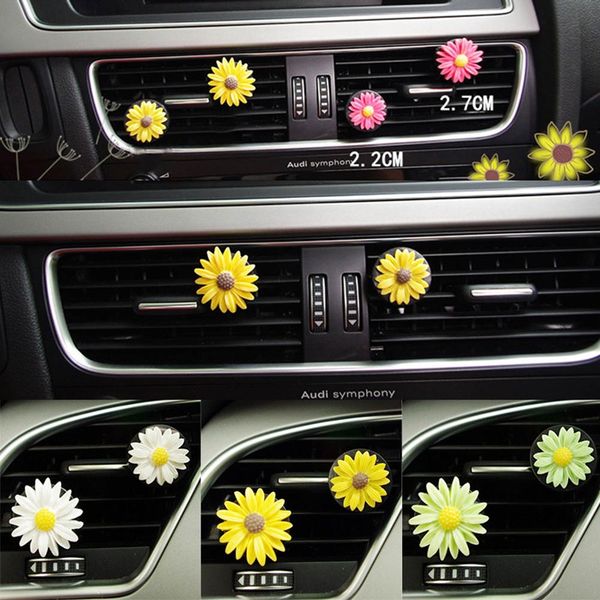 

2pcs universal small daisy car perfume clips auto air conditioner outlet decoration perfume flower car-styling car air freshener