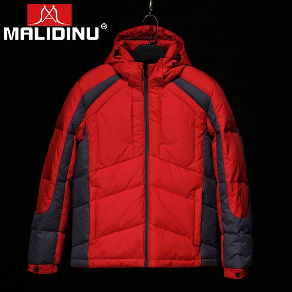 

malidinu 2019 men down jacket fashion winter down coat hooded parka brand warm winter jackets men jacket duck outdoor coats, Black