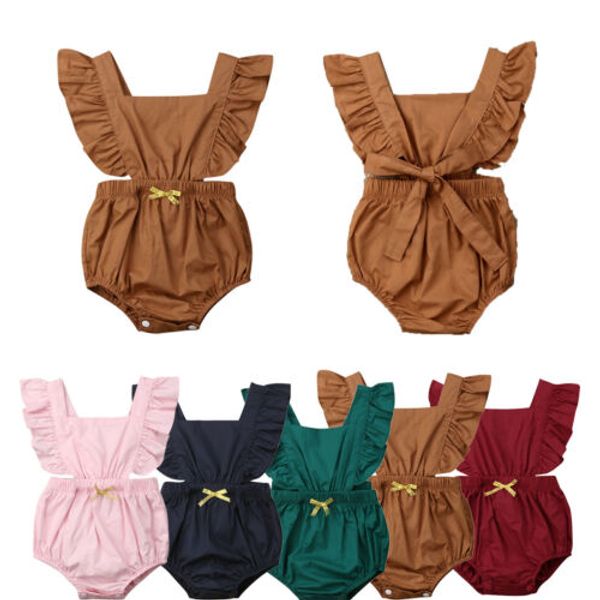 

новорожденные ребёнки one-pieces ползунки боди комбинезон backless костюмы женский пляжный костюм ребенка нагрудники халаза волан безрукавки, Blue