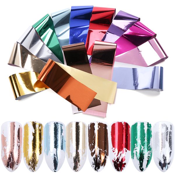 

14pcs glossy nail foil slider starry sky gold sliver orange champagne transfer sticker decal manicure nail art decoration ji996, Black