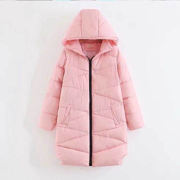 

plus size women winter jas women long down cats jas length fashion pink winter park loose outer w796, Black
