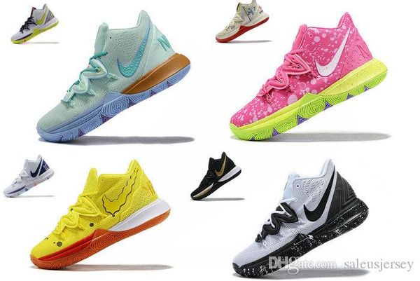 

2019 new kyrie 5 sponge patrick/square sbsp yellow red /bob squidward tentacles women/kids basketball shoes kyrie v ep pe qs irving sneakers, Black