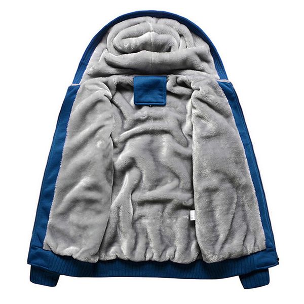 

hoodies men sweatshirt cardigans thick jacket hooded sweatshirts plus velvet plus size 5xl sudadera hombre streetwear parkas, Black