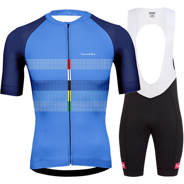 

bretelle ciclismo ropa de hombre 2020 summer runchita go pro cycling clothing kits men short sleeve cycling sets roupa ciclismo, Black;blue