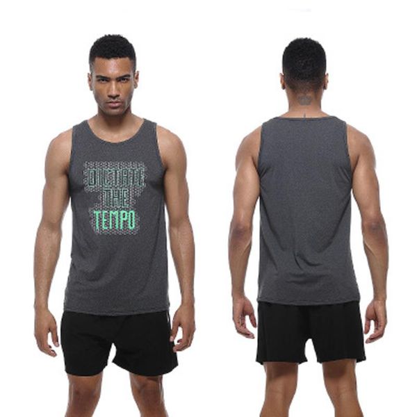 

new 2020 men running vest sport fitness compression sleeveless tank fitness workout quick dry slimming t-shirts sports vest, Black;blue