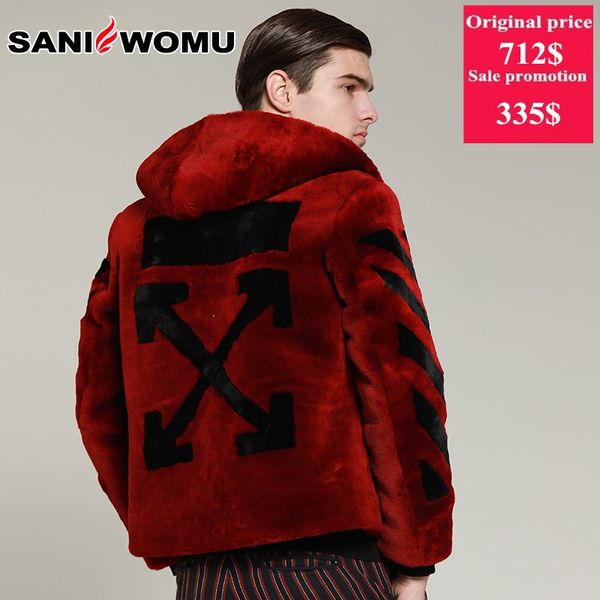 

fashion 100% quality real sheepskin fur men coat genuine full pelt sheep shearling male winter jacket men fur outwear, Black