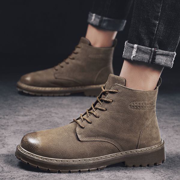 

fashion men boots mens shoes casual botas masculinas men high sneakers male warm non-slip boots outdoor ankle, Black