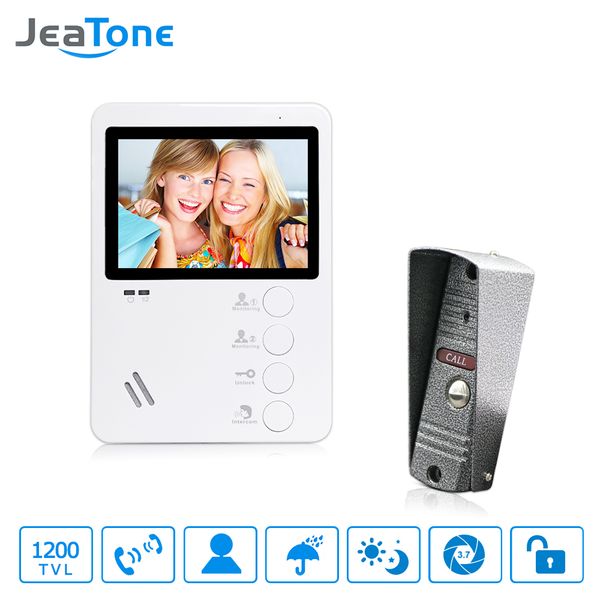 

jeatone 4 "водонепроницаемый handfree видеодомофон домофон с наружной камерой ночного видения с цветным внутренним монитором