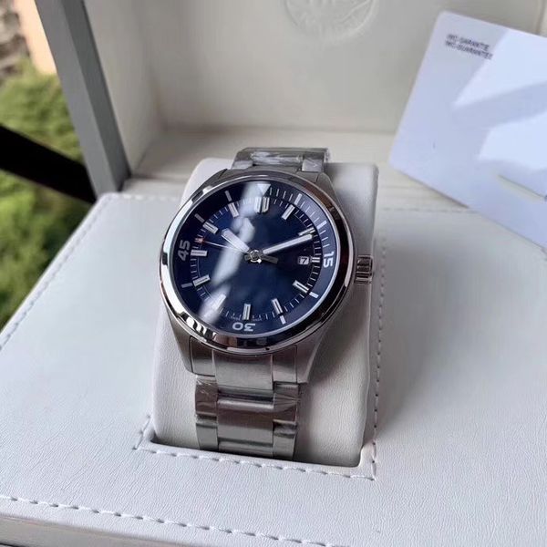 

do waterproof iw automatic 821a move watch men black/blue dial origianl clasp 316 stainless band super-luminova montre homme, Slivery;brown