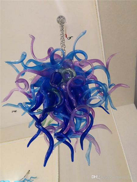 

custom color modern hanging pendant chandelier lamps small led light 100% handmade blown glass chandelier