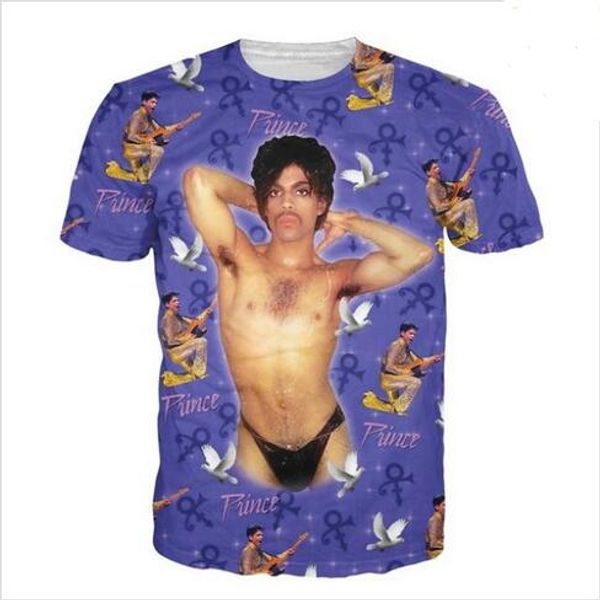 

summer style men/women short sleeve t-shirt singer prince roger nelson 3d digital print t-shirts for tees shirts loose casual tees, White;black