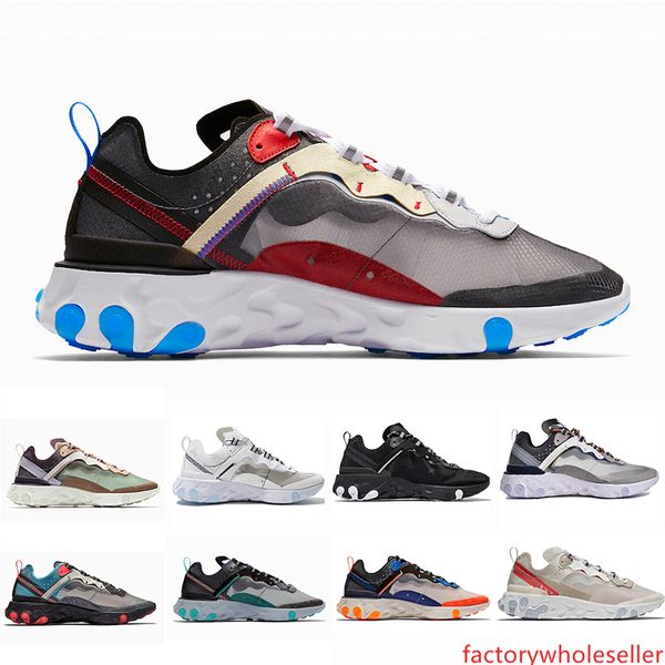 

light breathable react element 87 undercover men running shoes for women designer sports mens trainer shoes sail light bone sneakers 36-45