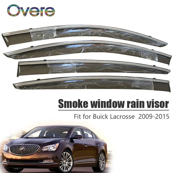 

overe 4pcs/1set smoke window rain visor for buick lacrosse 2009 2010 2011 2012 2013 2014 2015 abs deflectors guard accessories