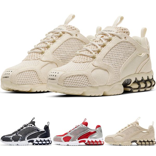 

Новый Hococal Трек Красный Бежевый Мода Stussy Увеличить Спиридон Caged 2 Мужские кроссовки Спортивные тренажеры дизайнер Женщины кроссовки CU1854-200