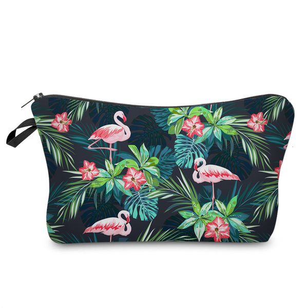 

designer makeup bag women 3d printed cosmetic bags flamingo flower travel makeup storage with zipper 51303