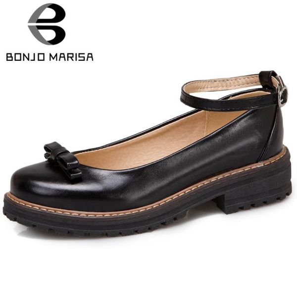 

bonjomarisa ladies spring sweet shallow date pumps casual med chunky heels pumps women butterfly-knot platform shoes woman, Black