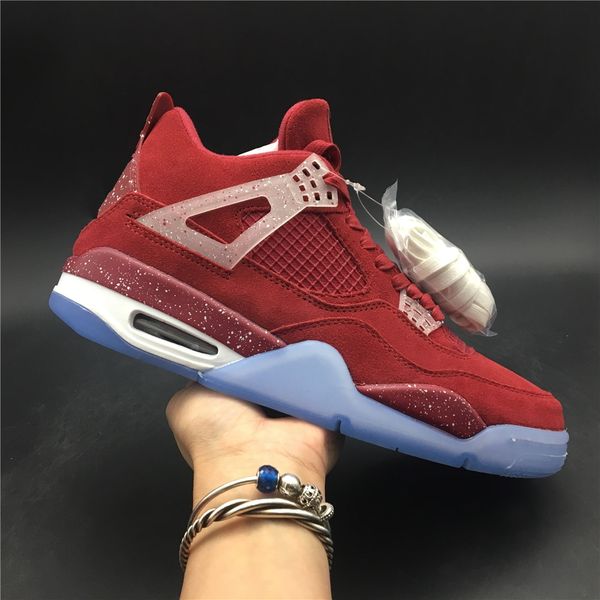 

2019 new men 4s scarlet color outdoor shoes men sneakers designer shoes us 7-13