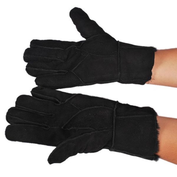 

2018 guantes зимние перчатки кожаные перчатки мужские все ручной работы овчина натуральный мех подкладка стиль мягкая очень теплая зима, Blue;gray