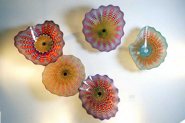 

elegant artistic glossy wall decor plates blown glass wall light art dome ceiling sculpture