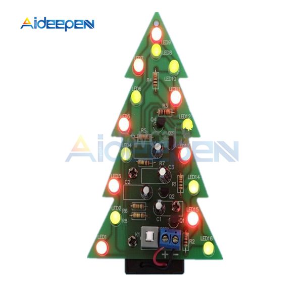 

diy kit christmas trees led circuit electronic pcb board module red green flash light electronic suit holiday decoration
