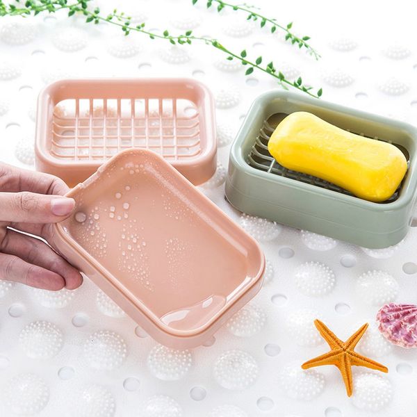 

bathroom double layers drain soap holder box bathroom handmade soap rack container box nordic soap organizer storage case