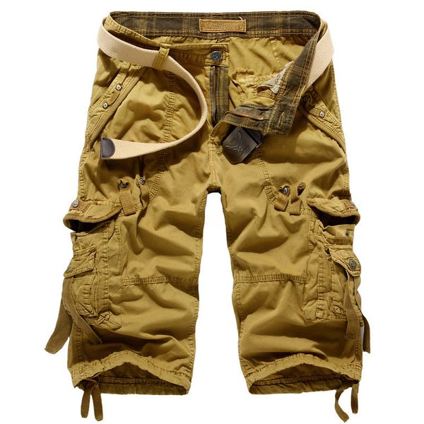 

casual men camo cargo pants camouflage calf-length hip hop streetwear homme multi-pocket work pants male trousers 2019, Black