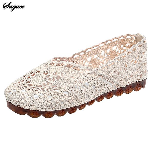 

sagace lace hollow out walking shoes comefortable women rubber shoes solid platform casual slip-on flat heel linen, Black