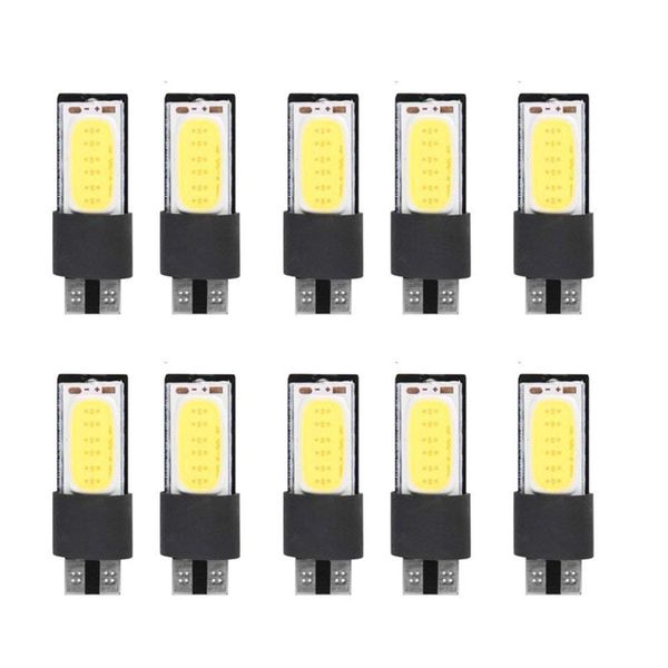 

10pcs t10 led 194 168 w5w cob interior bulb light parking backup brake lamps cars auto led bulb white