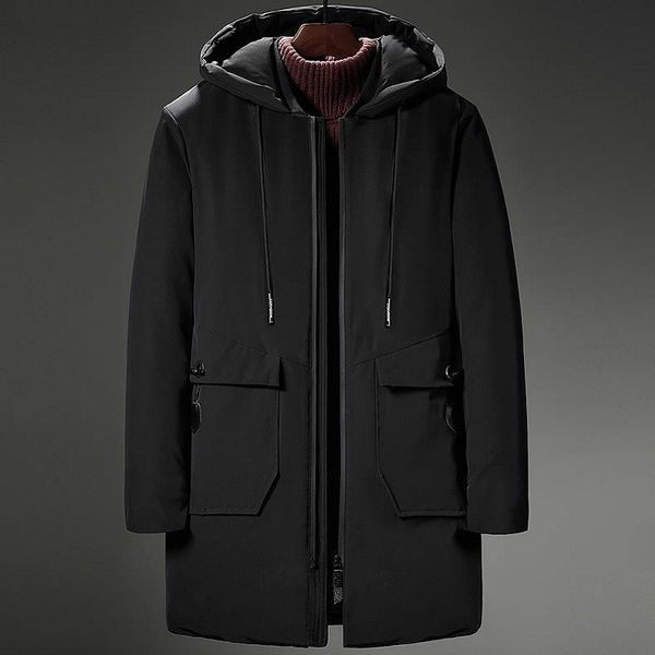 

soup dream parka men winter long jacket men thick cotton-padded jacket mens parka coat male fashion casual coats, Black