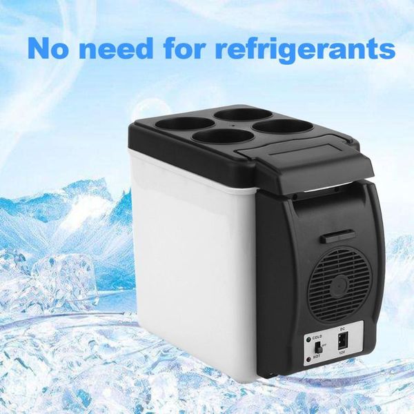 

12v car small refrigerator mini fridge camping home cooler & warmer enough capacity 6l white no need for refrigerant