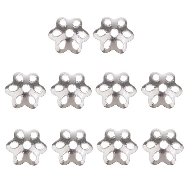 

10 pieces 925 sterling silver filigree flower bead caps diy jewelry findings 4mm