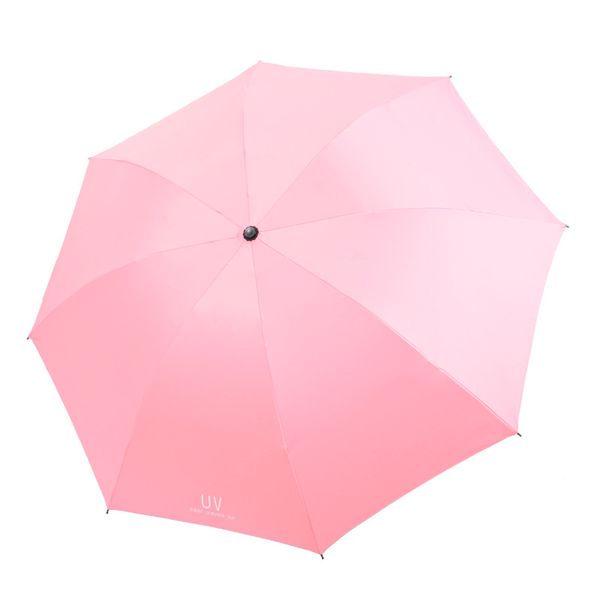 

solid color anti-uv folding umbrella portable sun protection parasol for women black coating rain gear at outdoor ys152