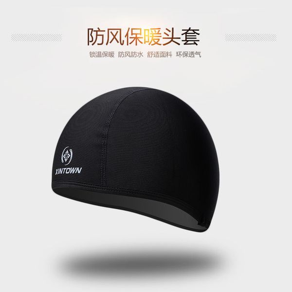 

xintown cold warm riding hat running mountain climbing skiing earmuff head cover riding helmet lining liner, Black
