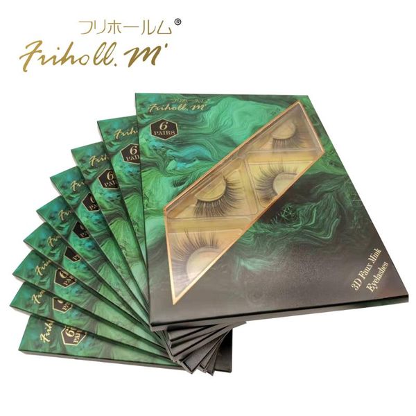 

false eyelashes 6 pairs friholl.m 3d faux mink wholesale synthetic strip silk lashes makeup natural false+eyelashes