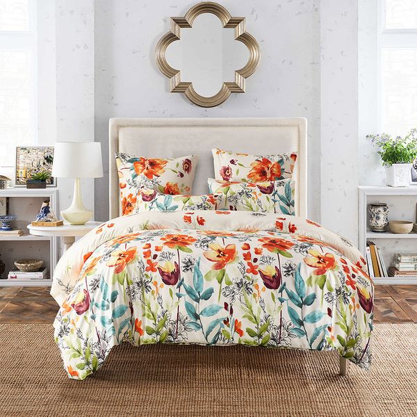 2019 Luxury Sun Colored Flowers Queen Super King Size Bedding Sets