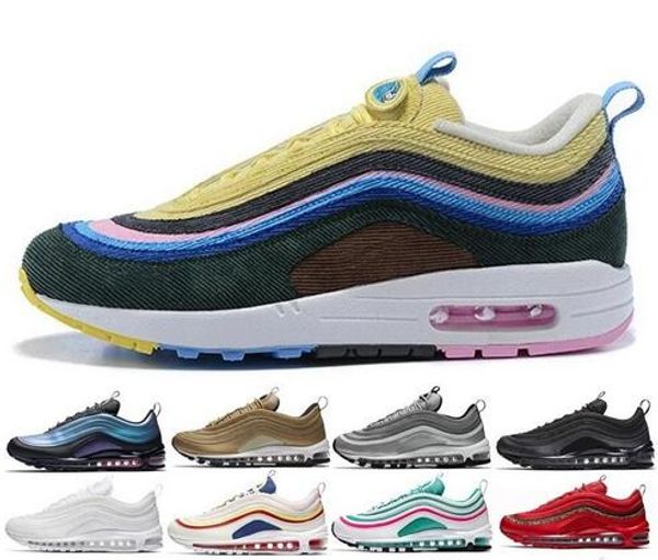 

2020 new 97 arrival men women running trainers cushion silver gold sneakers athletic designers sports outdoor 97s shoes with box size 36-45