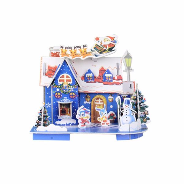 

2017 christmas cartoon mini 3d house for home festival shop decorations diy resin eps cottage puzzle christmas decorative cabin