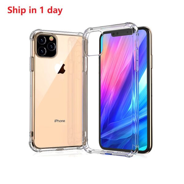 

For iphone 11 pro max ca e with retail packaging clear tran parent tpu hockproof protect cover anti knock ca e for iphone xr x 8 free hip