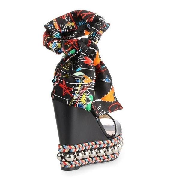 

wholesale brand red bottom wedges levantinana women's pumps ladies evening wedding dress summer sandals high heels with box, Black