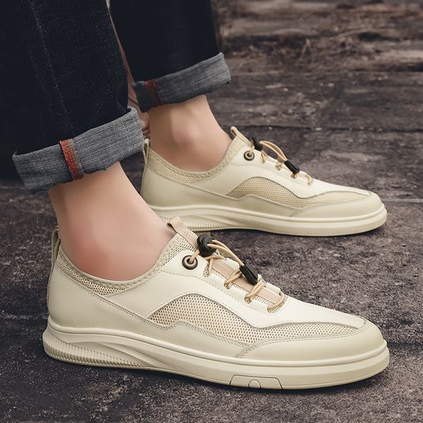 

masculino loafers sneaker leather sneaker men spring fashion slip de mens causal male boots summer for sapato casual sport flat, Black