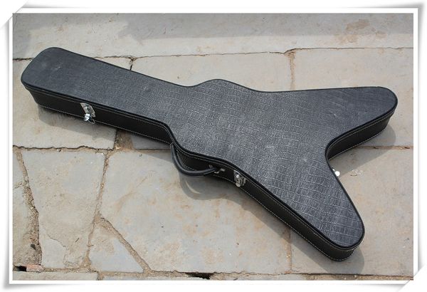 

flying v black hardcase for special electric guitar,the color can be customized as your request